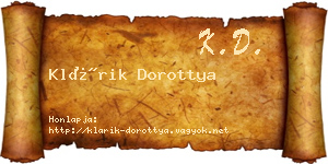 Klárik Dorottya névjegykártya