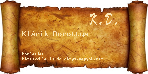 Klárik Dorottya névjegykártya